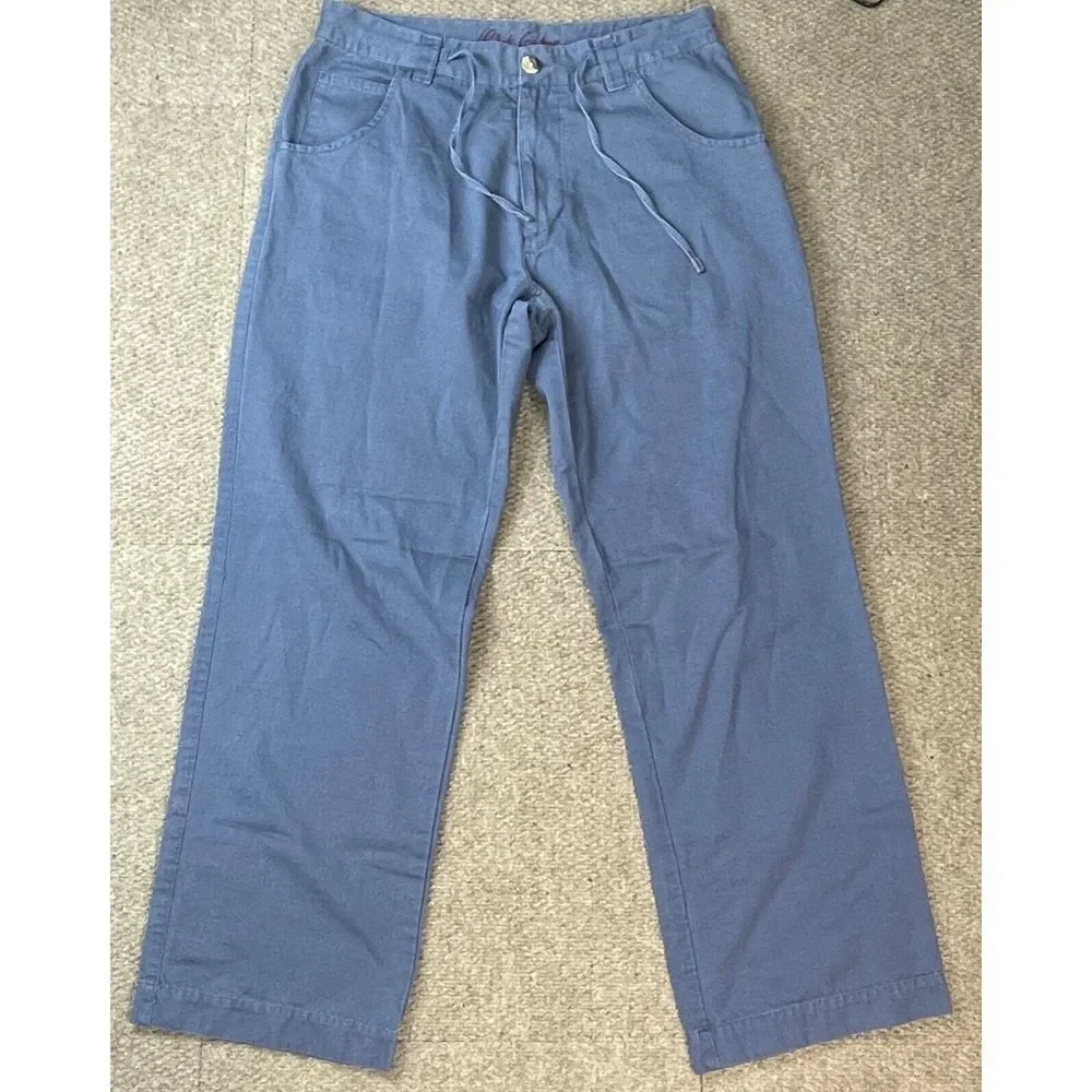 Robert Graham Men's Drawstring Waist Blue Chino Casual Pants Size Large